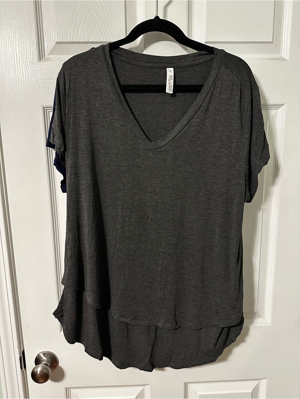 ***Three Pack*** of Latched Mama V-Neck Short Sleeve Tee Grey, Navy, Black - Picture 9 of 10